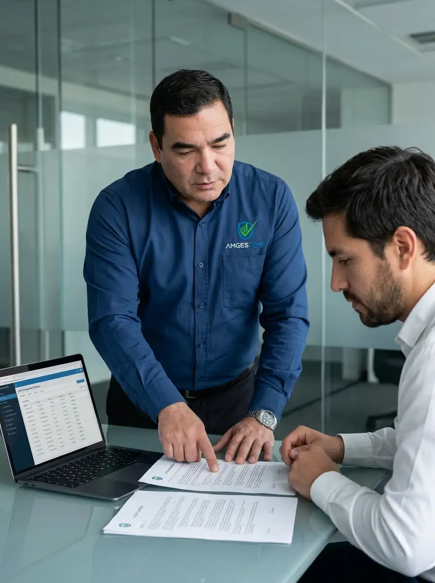 Asesor laboral de Amgestemp revisando contratos y legislación vigente
